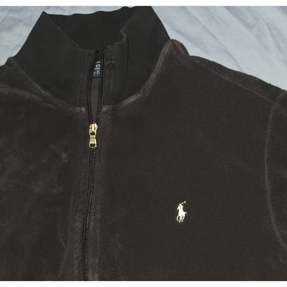 Vintage Polo Ralph Lauren Terry Cloth Track Jacket Large Preppy Outdoor 80s‎